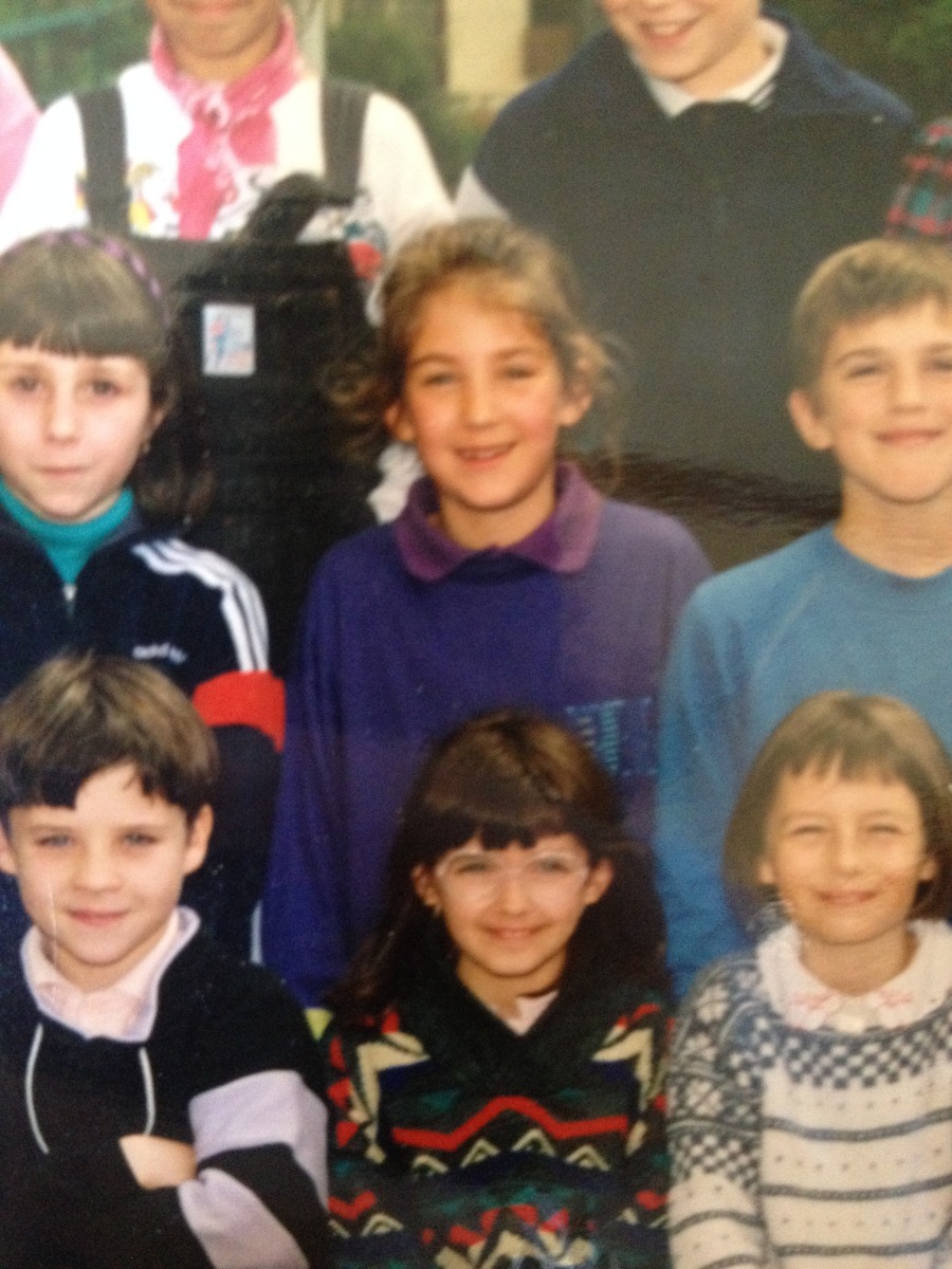 sweat violet polo violet classe enfant photo vintage