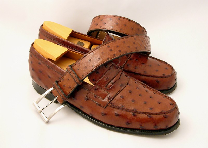 mocassin autruche