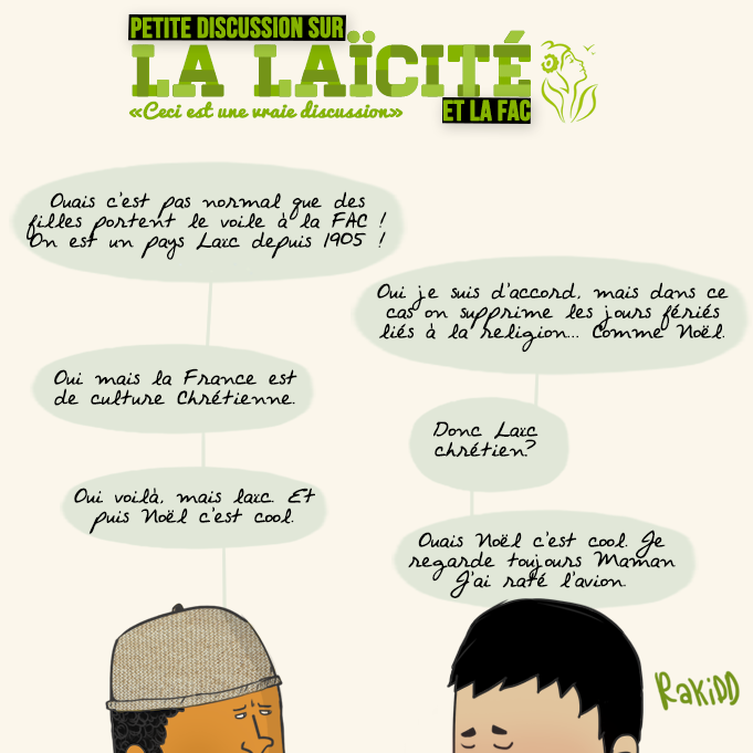 Dessin de Rakidd sur la laïcité