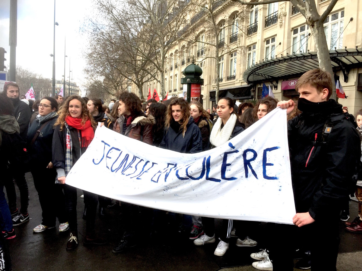 Lycéens d'Hélène Boucher pendant la manifestation du 9 mars