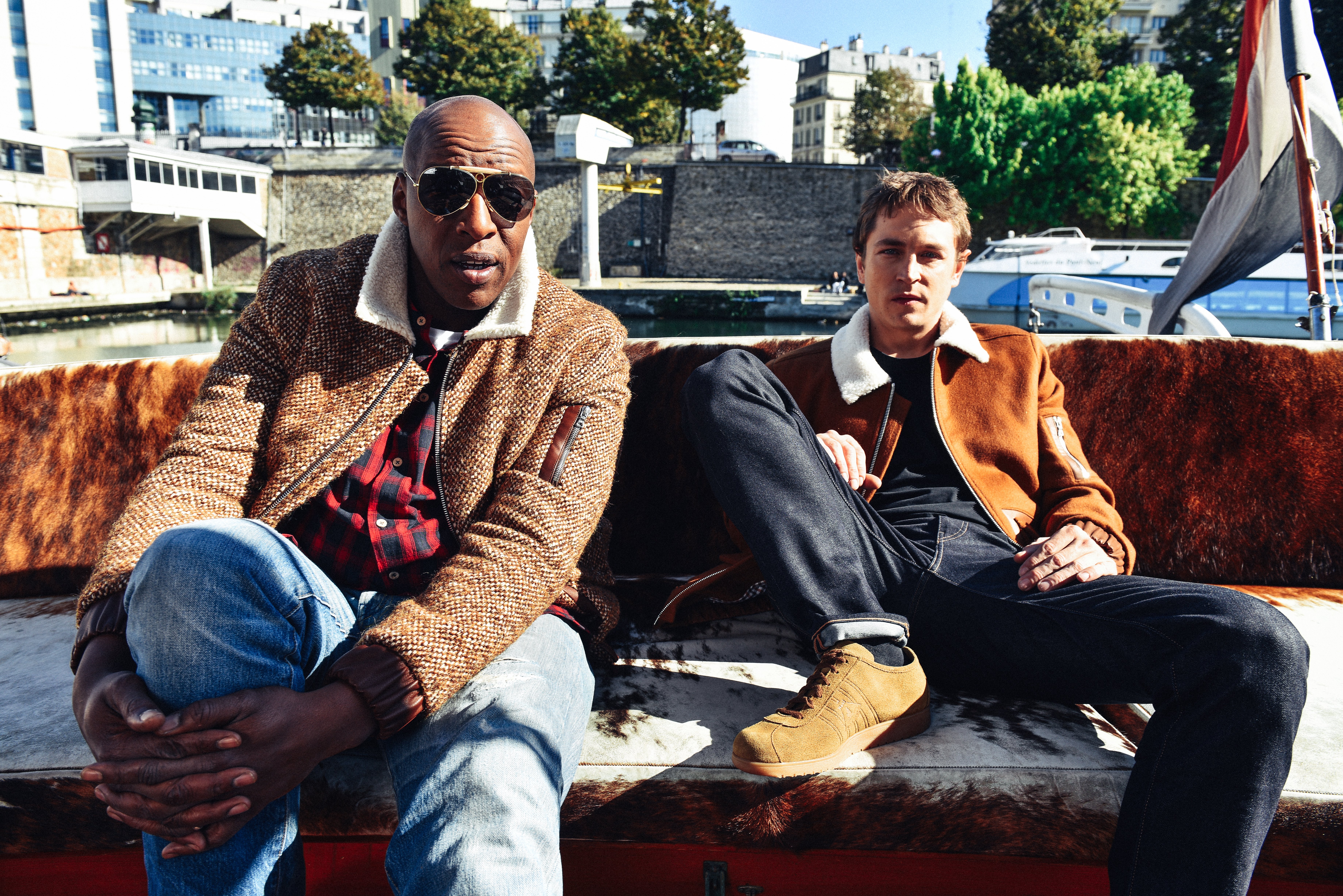 Oxmo Puccino et Vincent Rottiers pour ISAKIN lors d'un shooting à Paris 