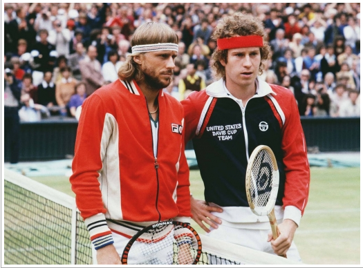 Photo de Björn Borg et John McEnroe à Wimbledon