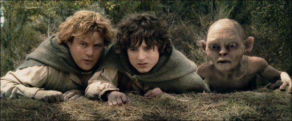 Gollum et les Hobbits effrayés