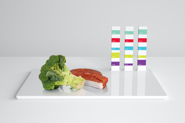 brocolis viande sur un plateau blanc