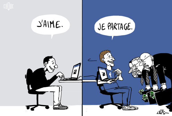 Illustration de l'utilisation des données de Facebook par Mark Zuckerberg