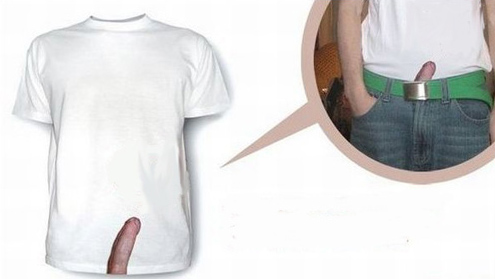 photo d'un t shirt avec un sexe d'homme dessiné dessus
