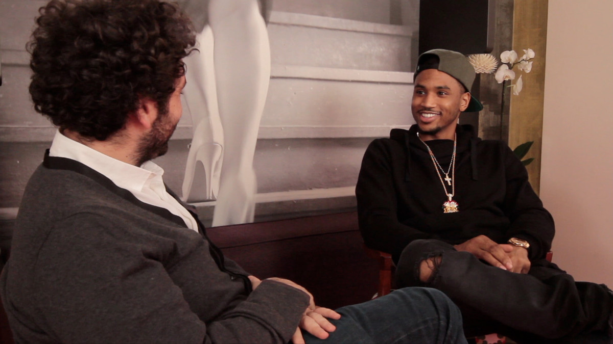 Photo de trey songz lors d'une interview avec Mouloud Achour