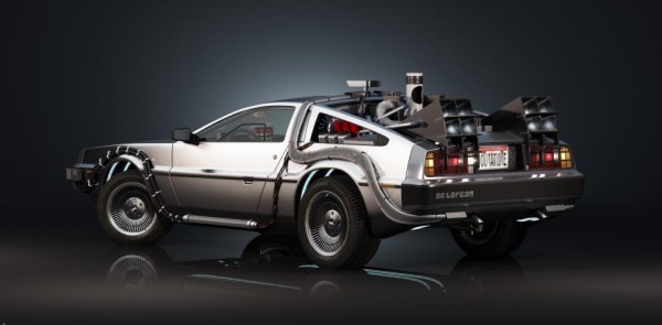 delorean fond noir back to the future