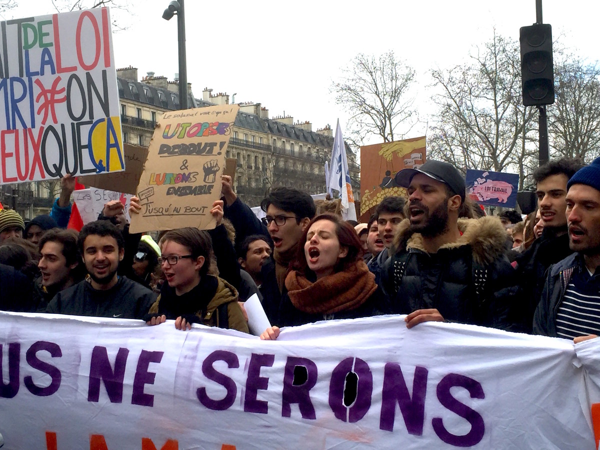 Cortège de tête de la manifestation du 9 mars