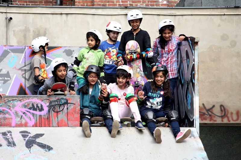 Les enfants de l'association "Skate and integration"